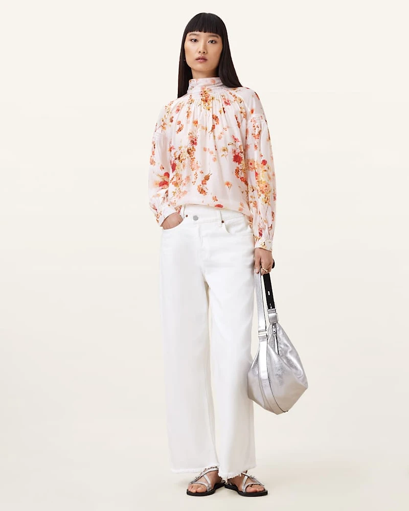 Pearla High Neck Floral Print Top