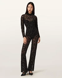 Rylee Flock Lace Catsuit