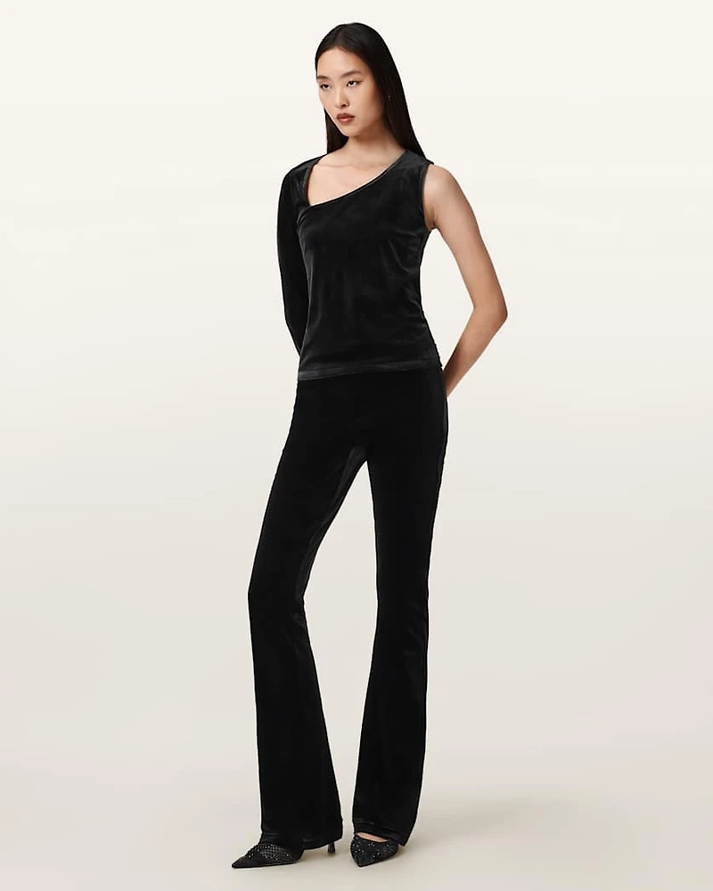 Ari Asymmetric Velvet Top