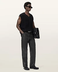 Manto Straight Fit Leather Trousers