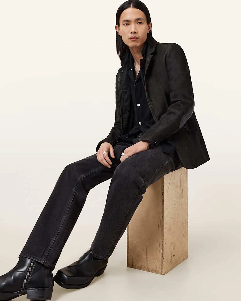 Survey Double Layered Waxed Suede Blazer