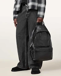 Carabiner Embossed Leather Backpack