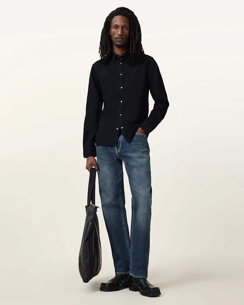 Gleason Press Stud Ramskull Denim Shirt