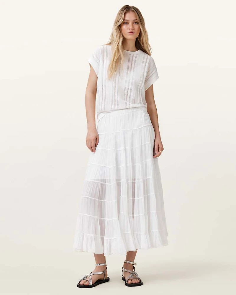Eva Tiered Midi Skirt