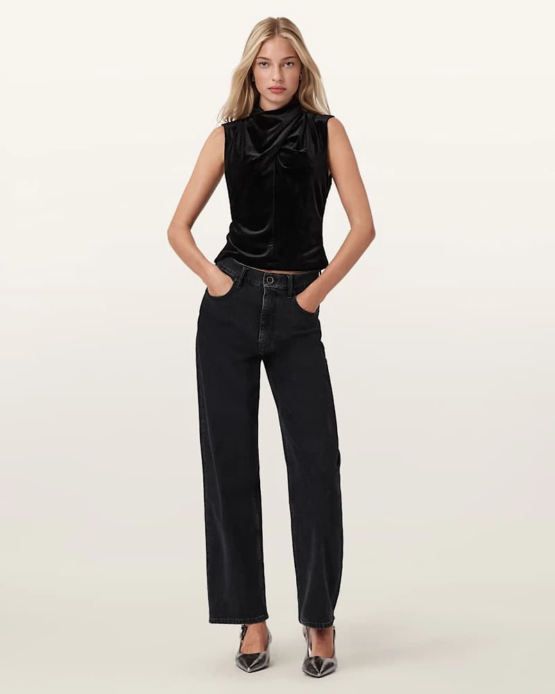 Tia Velvet Sleeveless Top