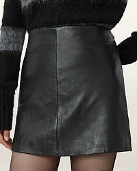 Renai Slim Fit Leather Mini Skirt