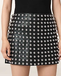 Lea Studded Leather Mini Skirt