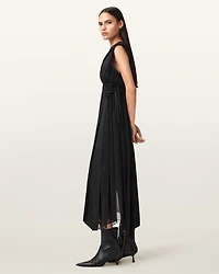 Amala Zip Detail Midi Dress