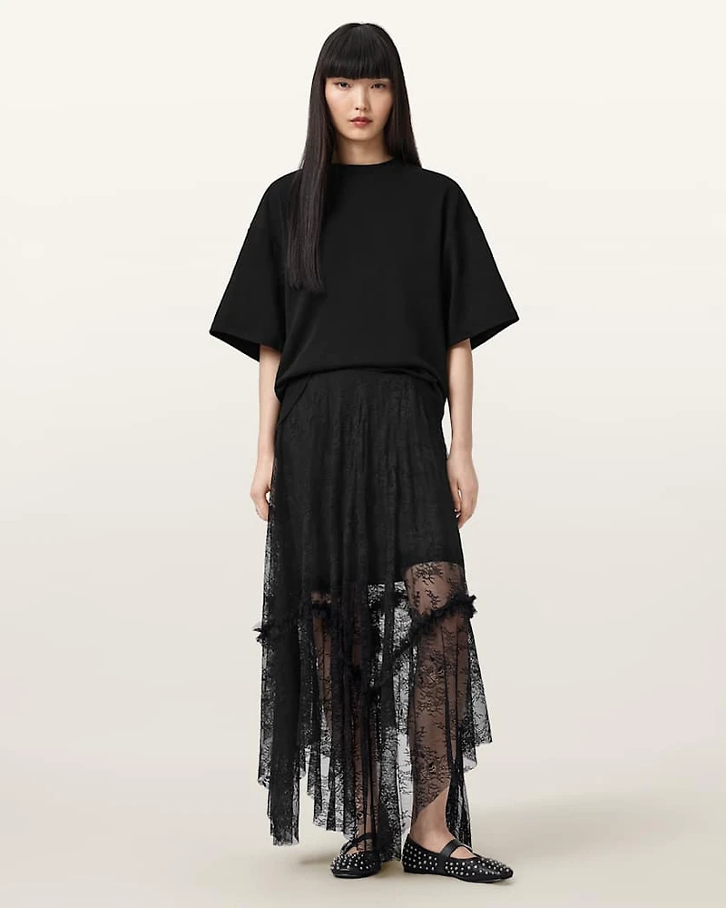 Josie Tiered Lace Midi Skirt