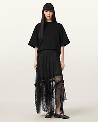 Josie Tiered Lace Midi Skirt