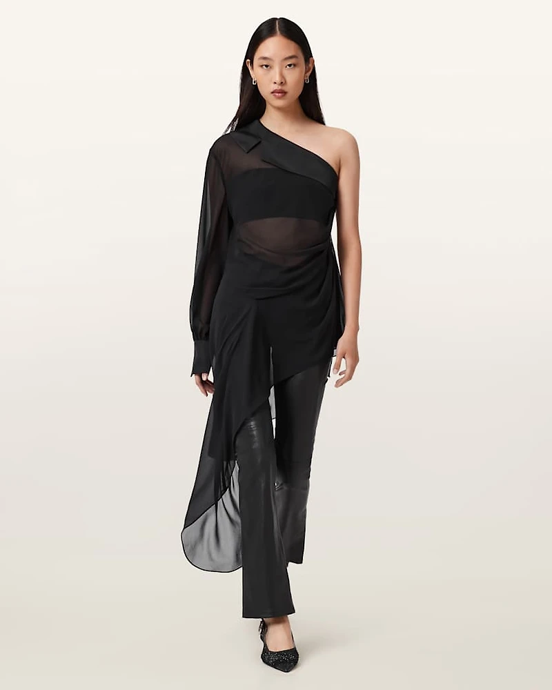 Anaya Asymmetric Sheer Top
