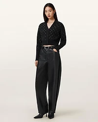 Mazzy Cropped Embellished Cardigan