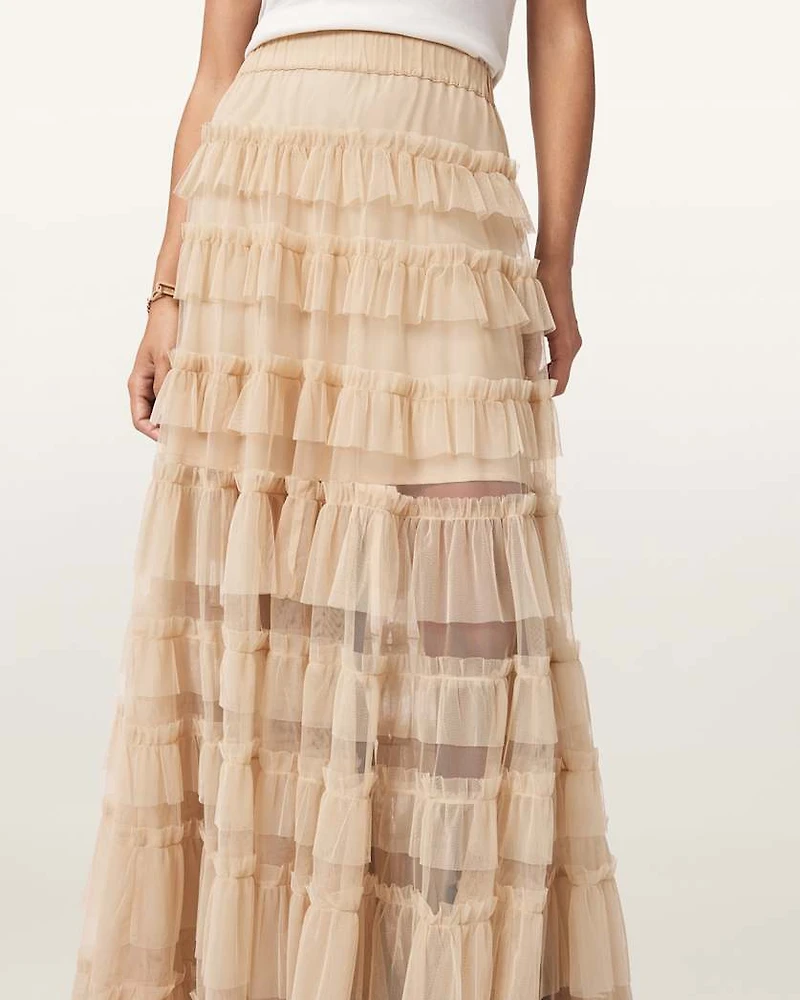 Aude Ruffle Maxi Skirt