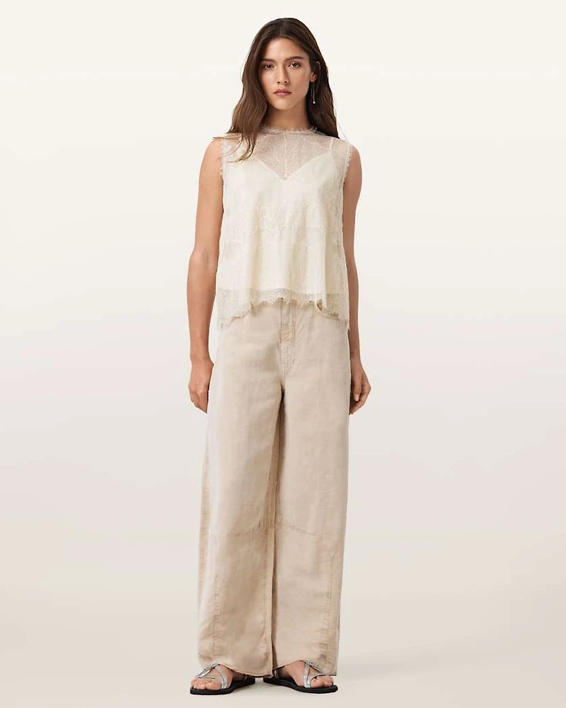 Clara Lace Trim Sleeveless Top