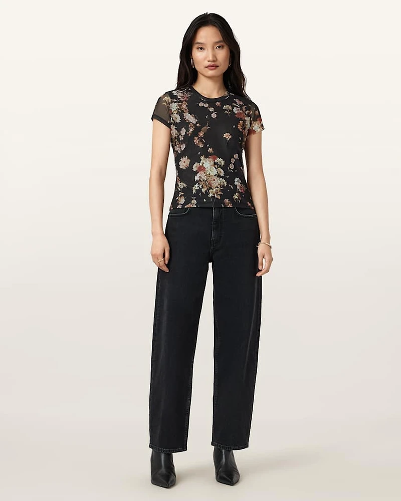 Ellie Mesh Floral Print T-Shirt