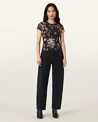 Ellie Mesh Floral Print T-Shirt