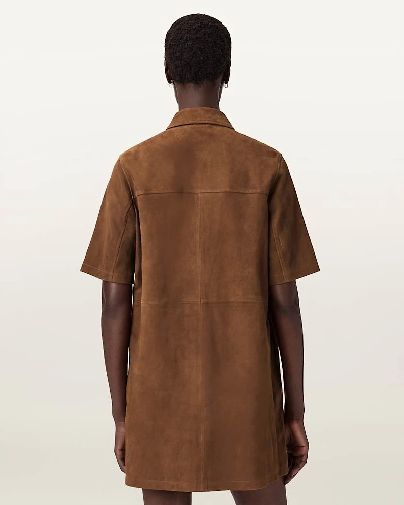Rock Suede Mini Shirt Dress