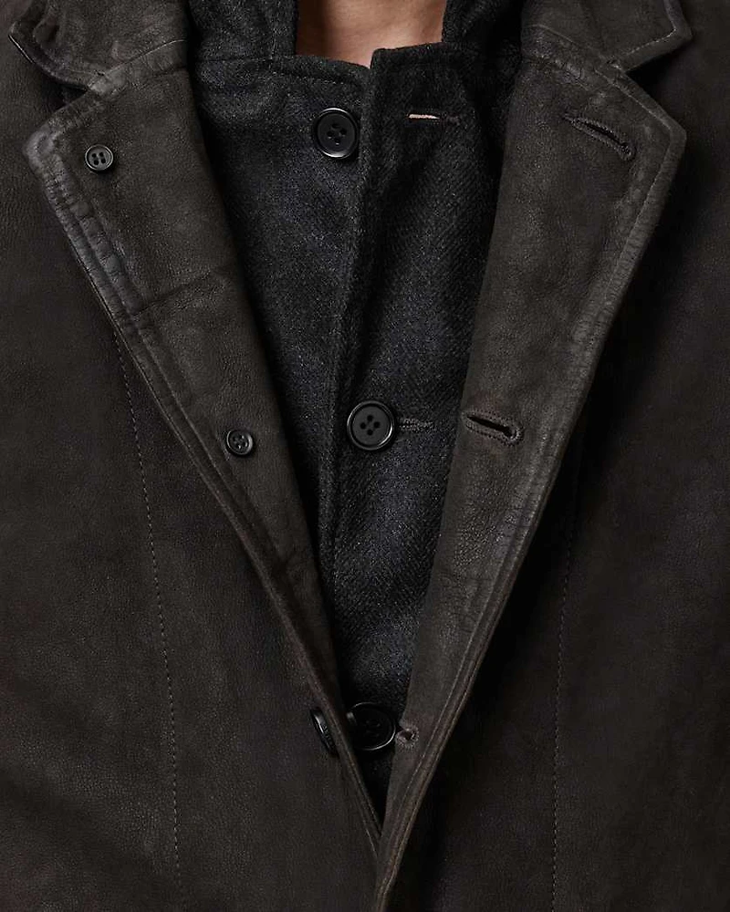 Survey Double Layered Waxed Suede Blazer