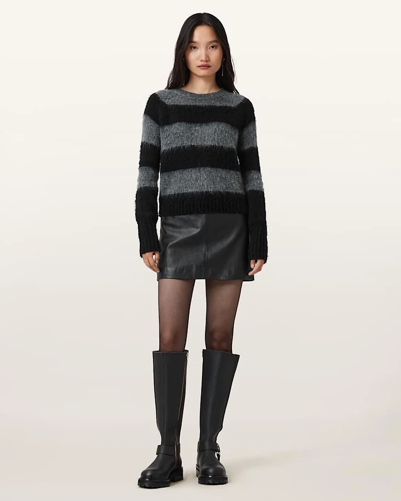 Renai Slim Fit Leather Mini Skirt