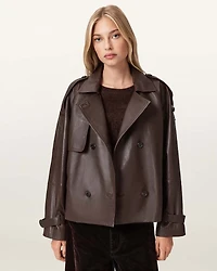 Reed Cropped Leather Trench