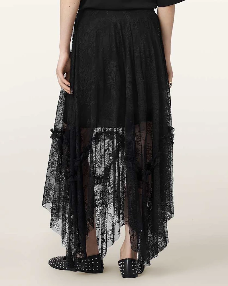 Josie Tiered Lace Midi Skirt