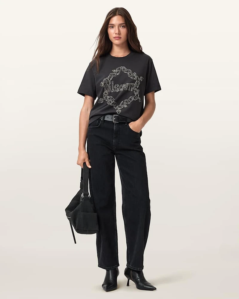 Drip Embellished Boyfriend T-Shirt
