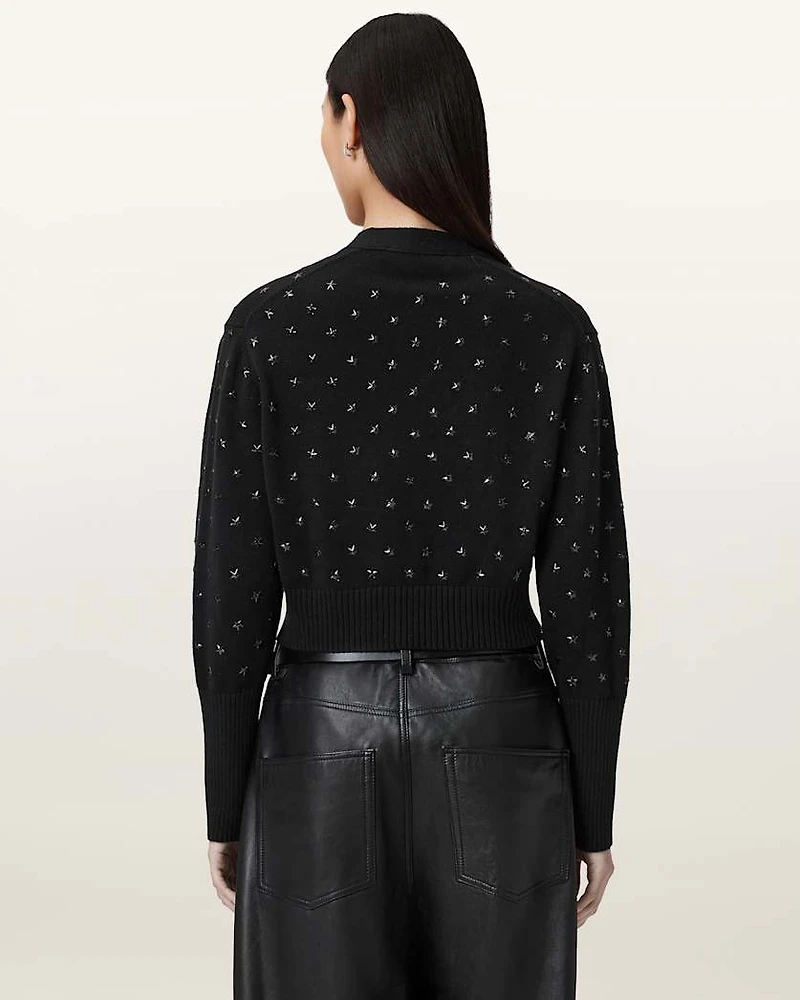 Mazzy Cropped Embellished Cardigan