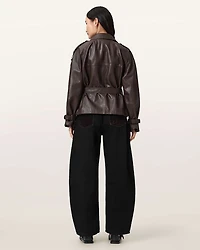 Helena Barrel Leg Flocked Jeans