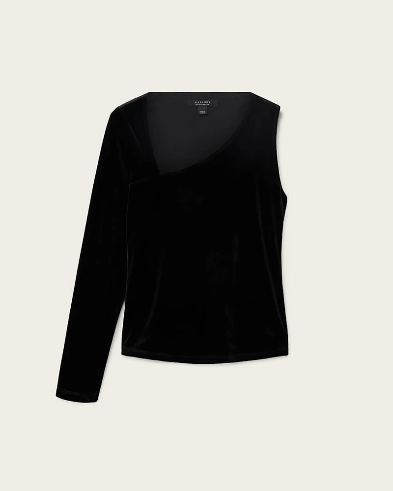 Ari Asymmetric Velvet Top