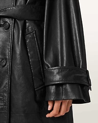 Hendry Relaxed Fit Leather Trench Coat