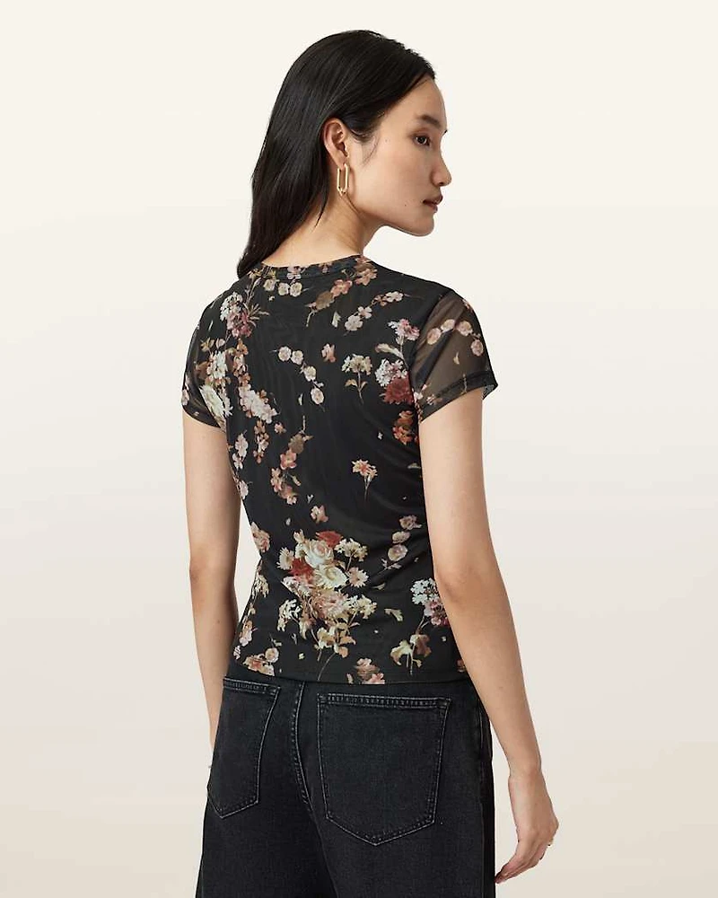 Ellie Mesh Floral Print T-Shirt
