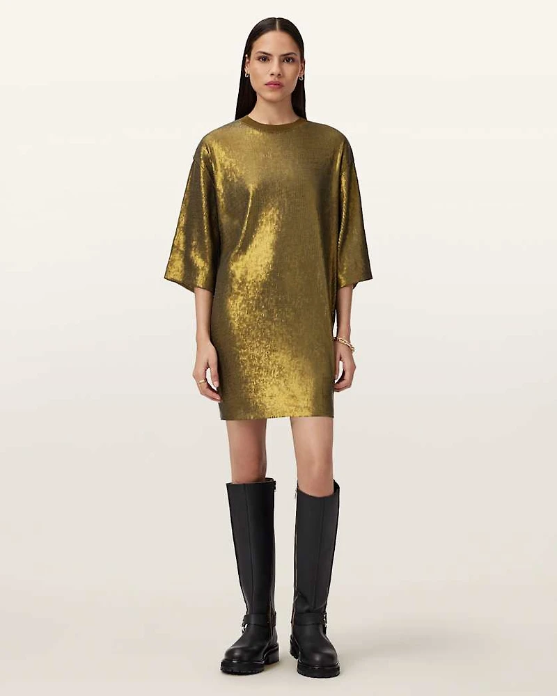 Opal Metallic Logo Dress