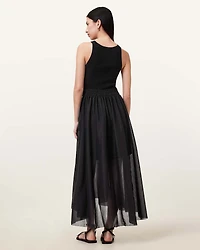 Zenia Sleeveless Asymmetric Midi Dress