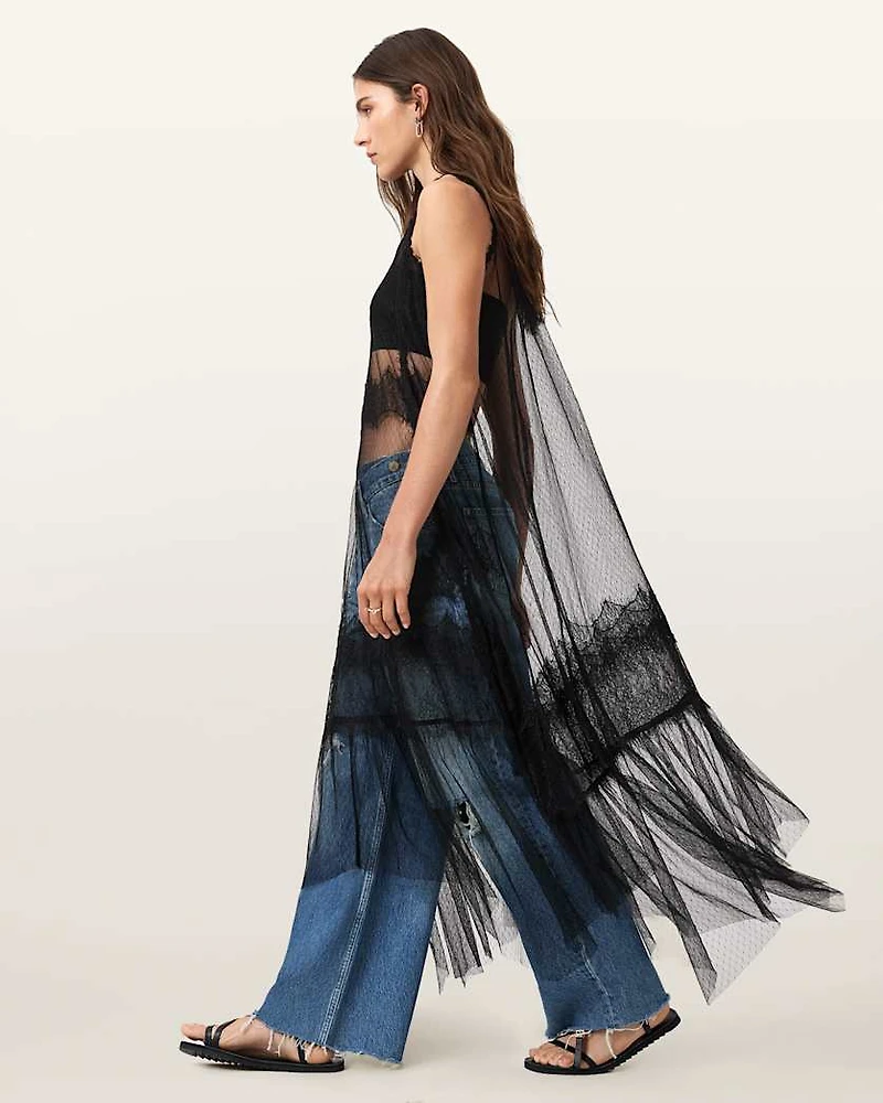 Clara Lace Trim Midi Dress