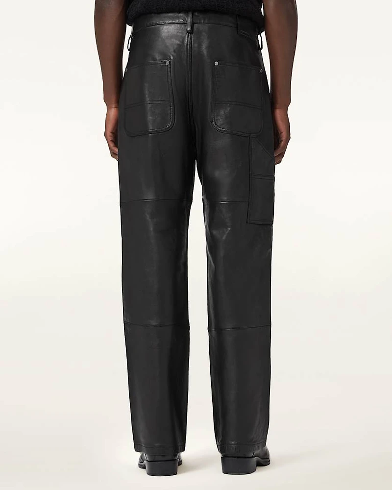 Manto Straight Fit Leather Trousers