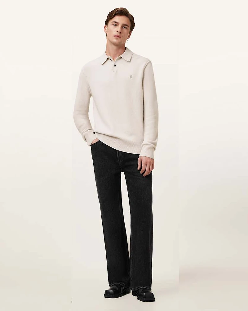 Statten Long Sleeve Ramskull Polo Jumper