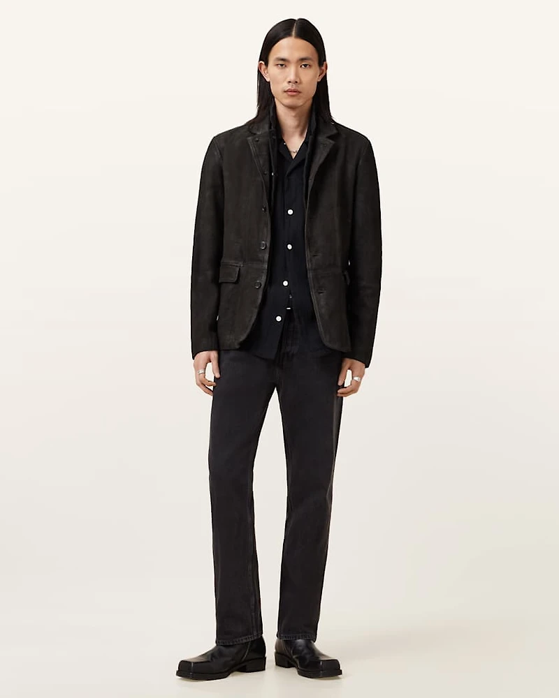 Survey Double Layered Waxed Suede Blazer