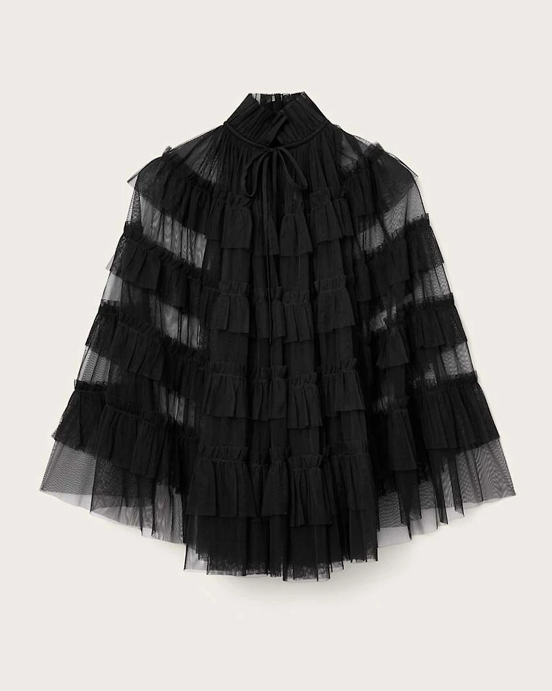 Aude Ruffle Cape Top