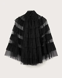 Aude Ruffle Cape Top