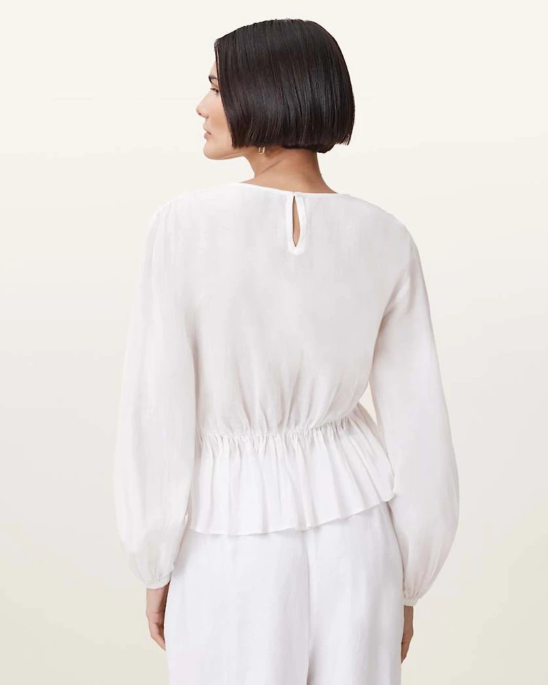 Melani Round Neck Gathered Top