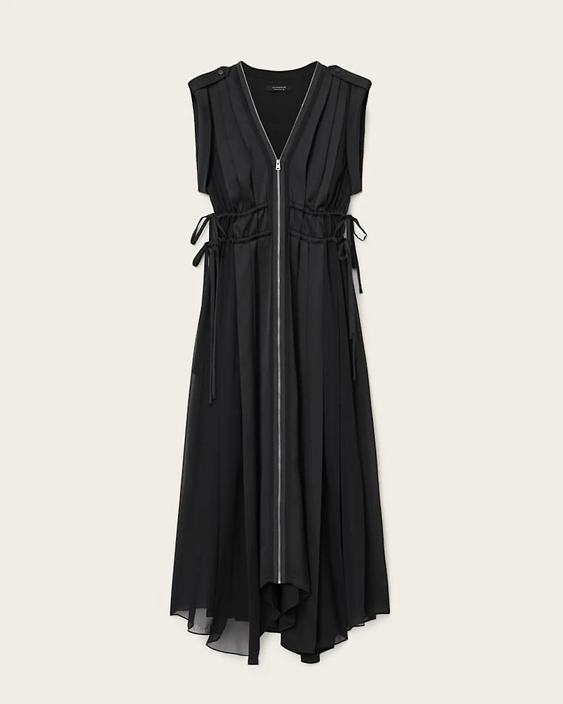 Amala Zip Detail Midi Dress