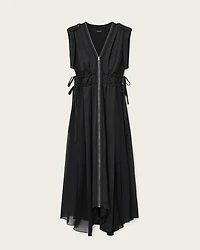 Amala Zip Detail Midi Dress