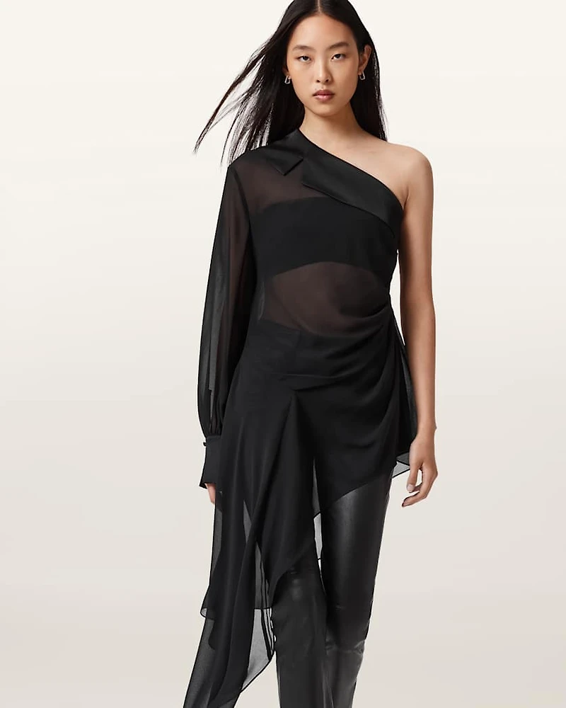 Anaya Asymmetric Sheer Top
