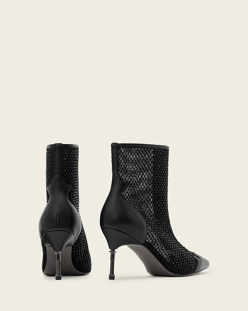 Natasha Mesh Leather Boots