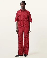 Charli Embroidered Straight Fit Trousers