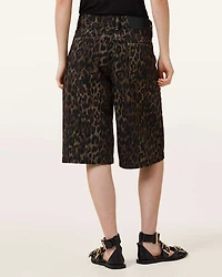 Louie Leopard Print Long Shorts