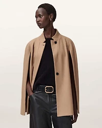 Lunis Wool Cape Coat