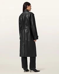 Hendry Relaxed Fit Leather Trench Coat