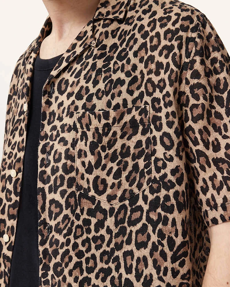 Leopardone Linen Blend Shirt