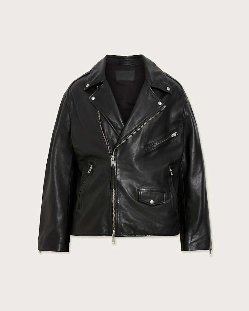 Bradford Oversized Leather Biker Jacket